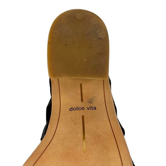 DOLCE VITA the Lain Block Heel Leather Sandal in Black Women's Size 7 - Picture 11 of 12